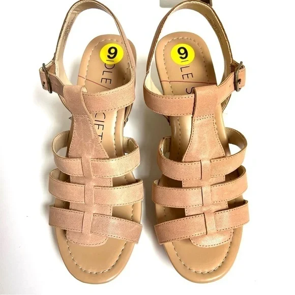 NWT SOLE SOCIETY Y2K So-Nermila Platform Block Heel sandals Taupe women’s size 9 - Picture 2 of 10